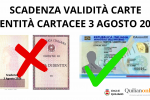 SCADENZA VALIDITÀ CARTE IDENTITÀ CARTACEE 3 AGOSTO 2026